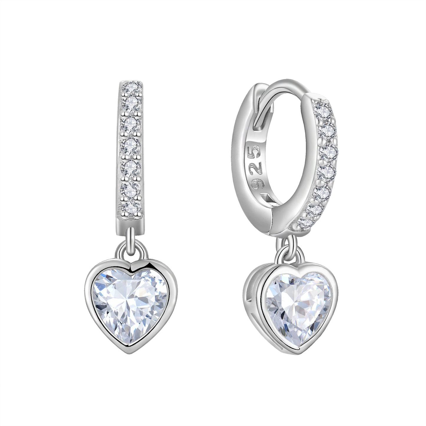 Starchenie Heart Dangle Drop Earrings 925 Sterling Silver Birthstones Hoop Earrings Gift for Women