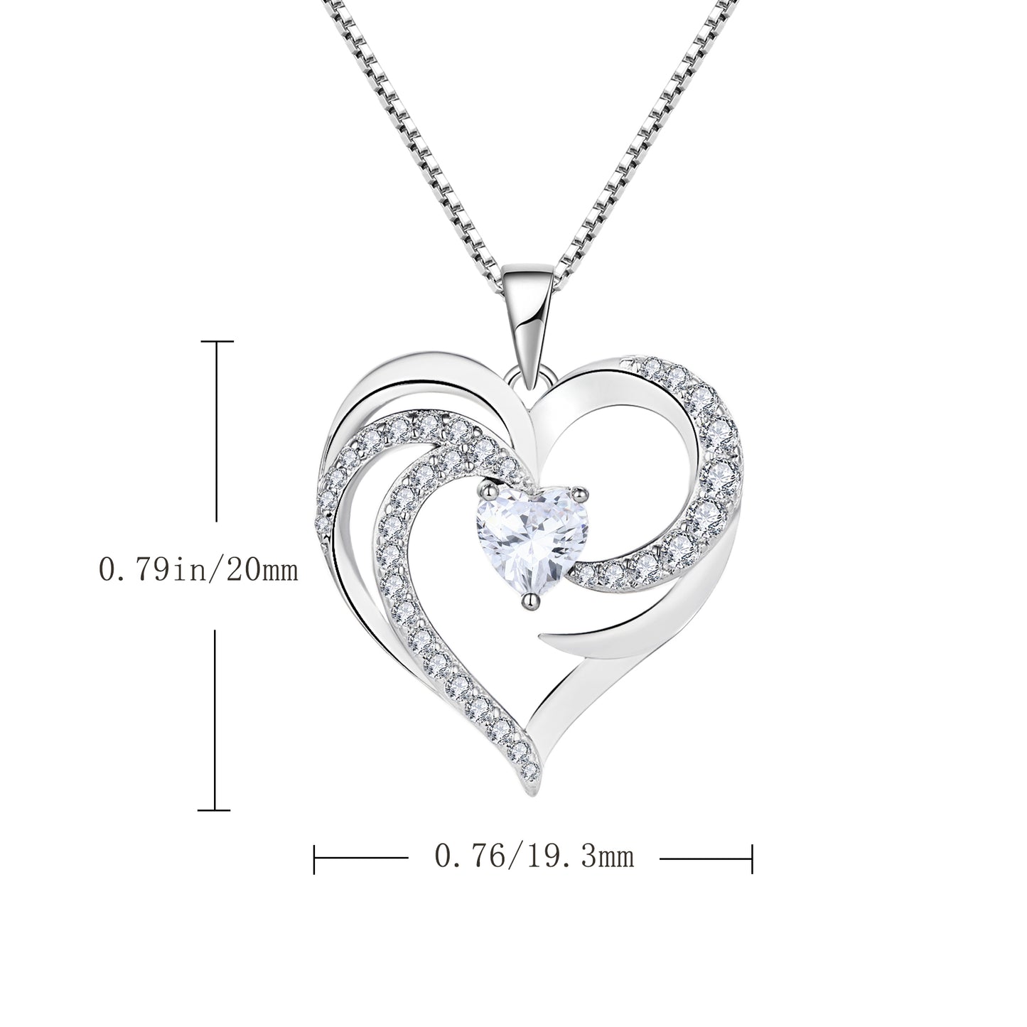 Starchenie Heart Birthstone Necklace 925 Sterling Silver Angel Wing Heart Pendant Jewelry for Women