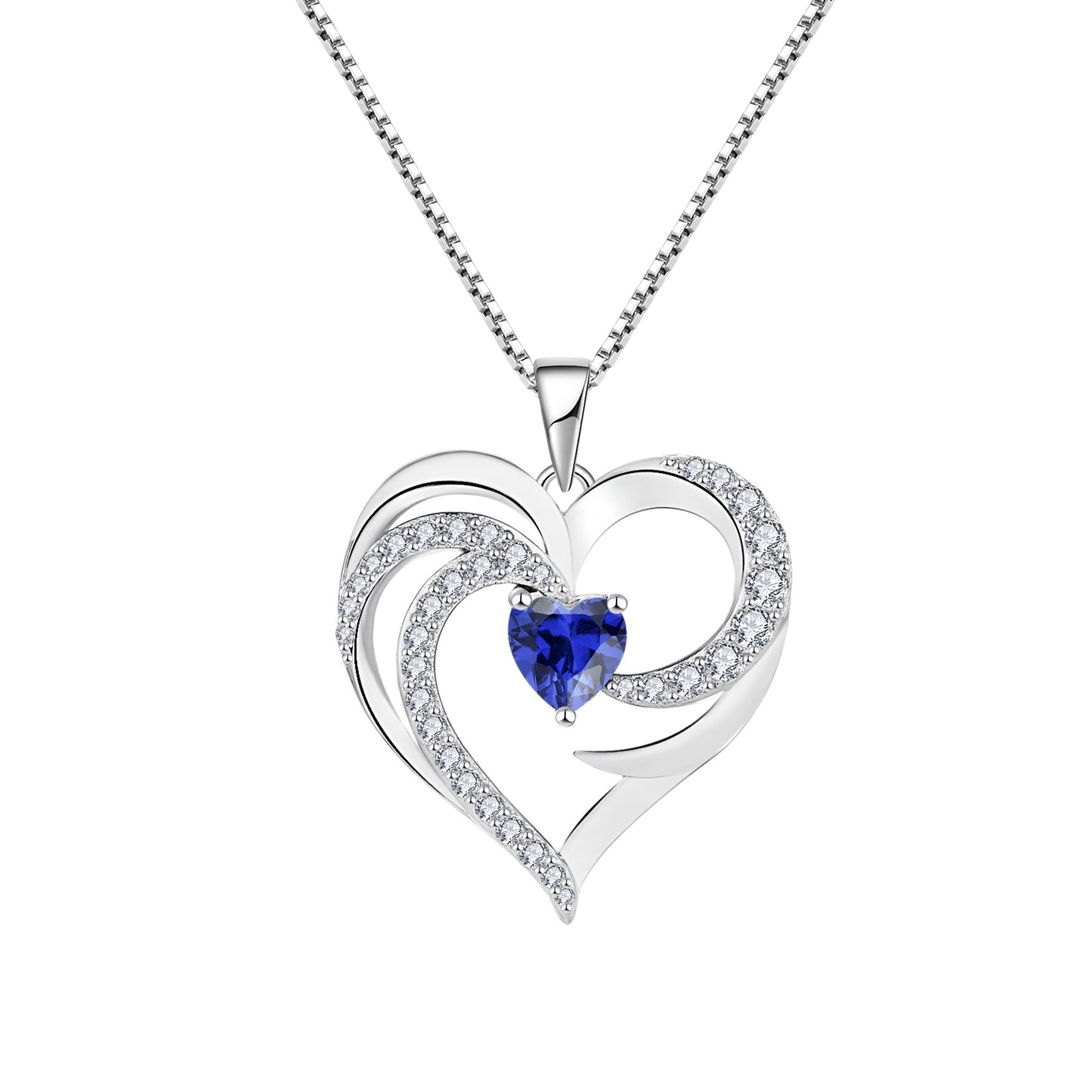 Starchenie Heart Birthstone Necklace 925 Sterling Silver Angel Wing Heart Pendant Jewelry for Women