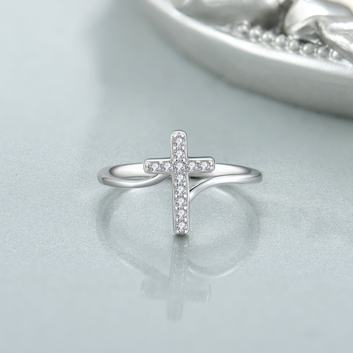 Starchenie 925 Sterling Silver Cross Ring for Women Size 5-10