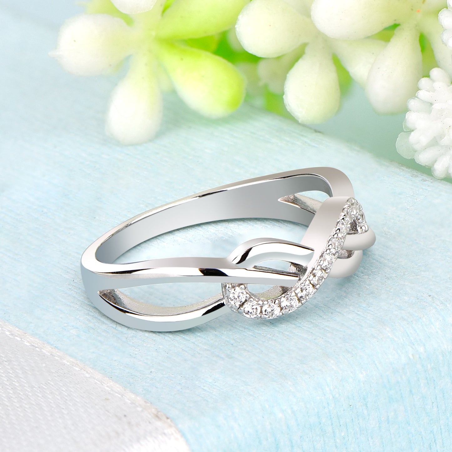 Starchenie 925 Sterling Silver Infinity Promise Ring for Women Size 5-10