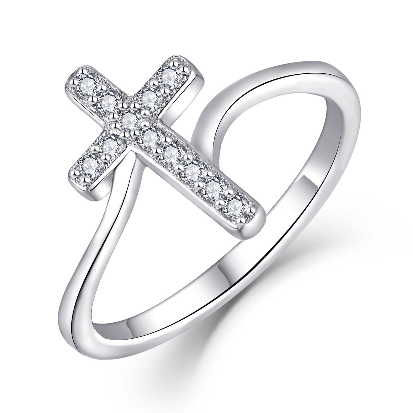 Starchenie 925 Sterling Silver Cross Ring for Women Size 5-10